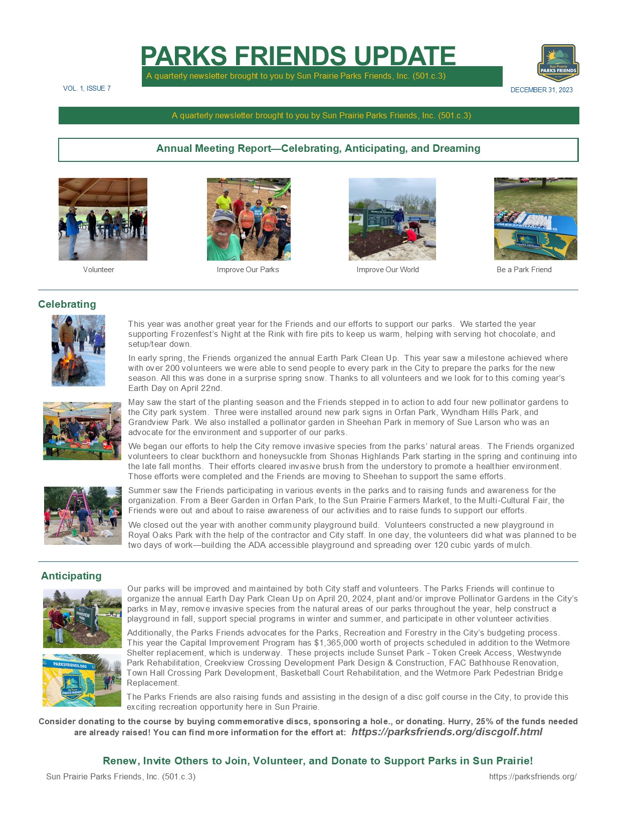 Year End Newsletter Pg 1